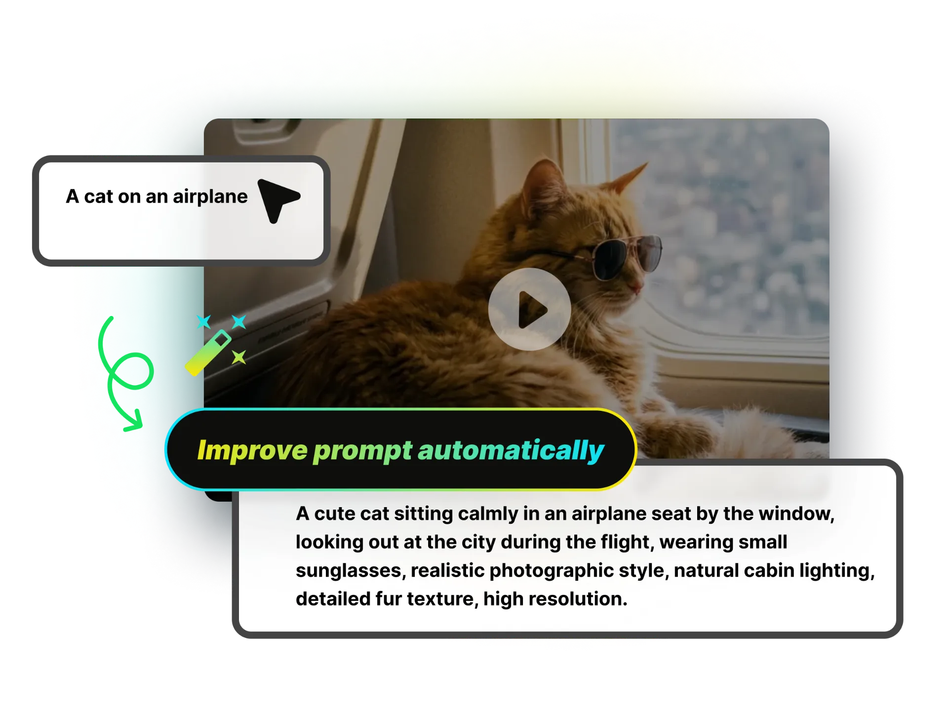 基本的な入力とAIが拡張したプロフェッショナルなプロンプトの比較